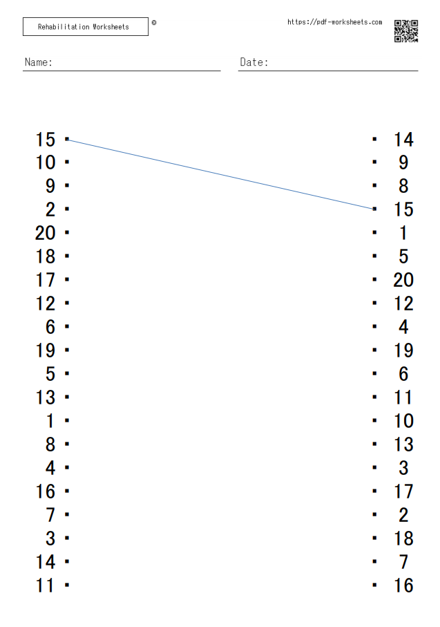 Same Numbers Dot to Dot 20