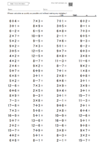 Calculation tasks involving a mixture of addition, subtraction, and