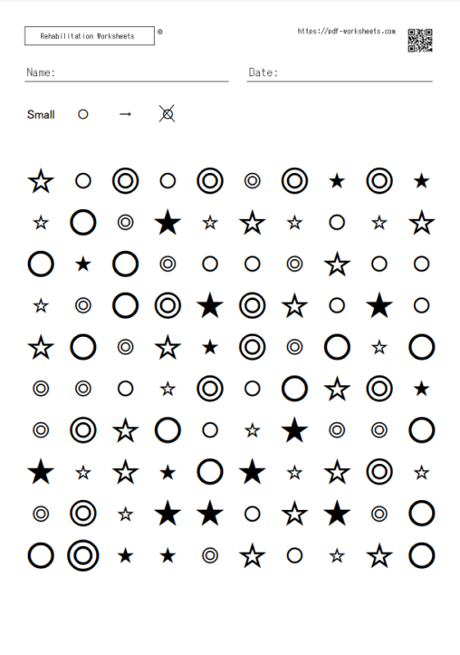 Large Small Symbol Cancellation Task 2 10 10 20 Sheets 
