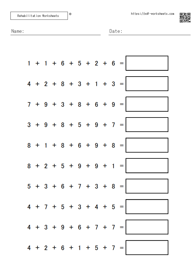 Continuous addition task 6