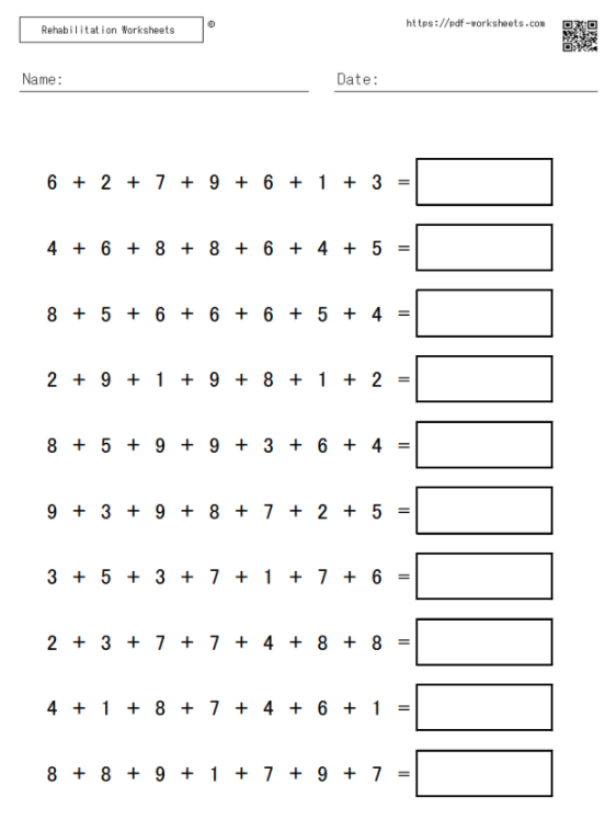 Continuous addition task