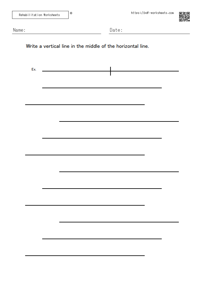 Task to draw a vertical line in the middle of a horizontal line