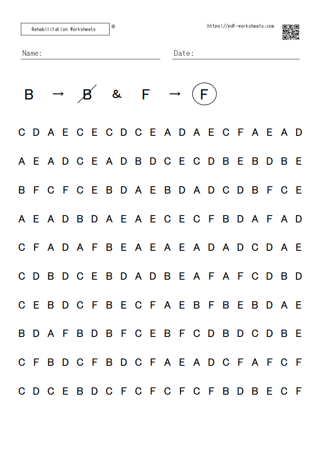 Alphabet Cancellation Dual Task 10×20