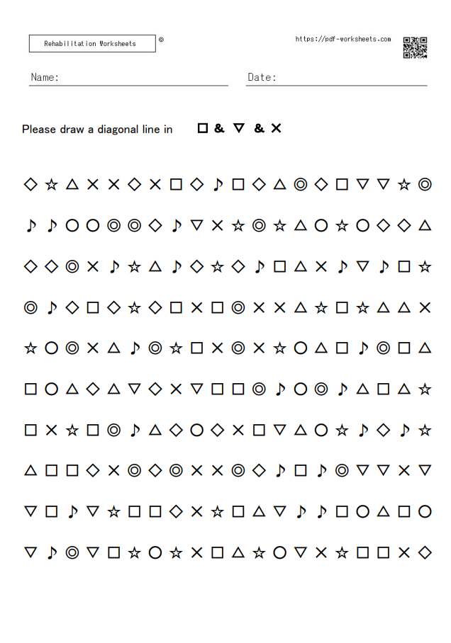 Symbol Cancellation Task Target 3 10×20