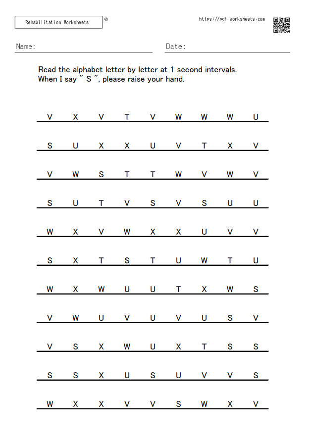 auditory detection task S-X