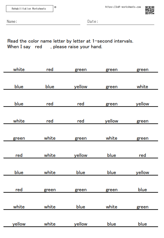 auditory detection task color