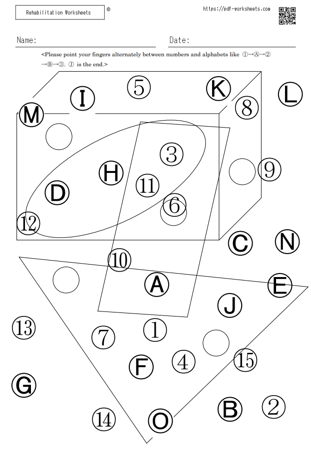 The task to find numbers and alphabets alternately 1-O