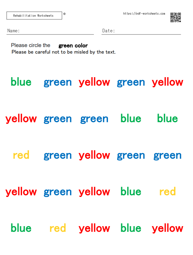 A Task to check colors without being confused by color names 5-5
