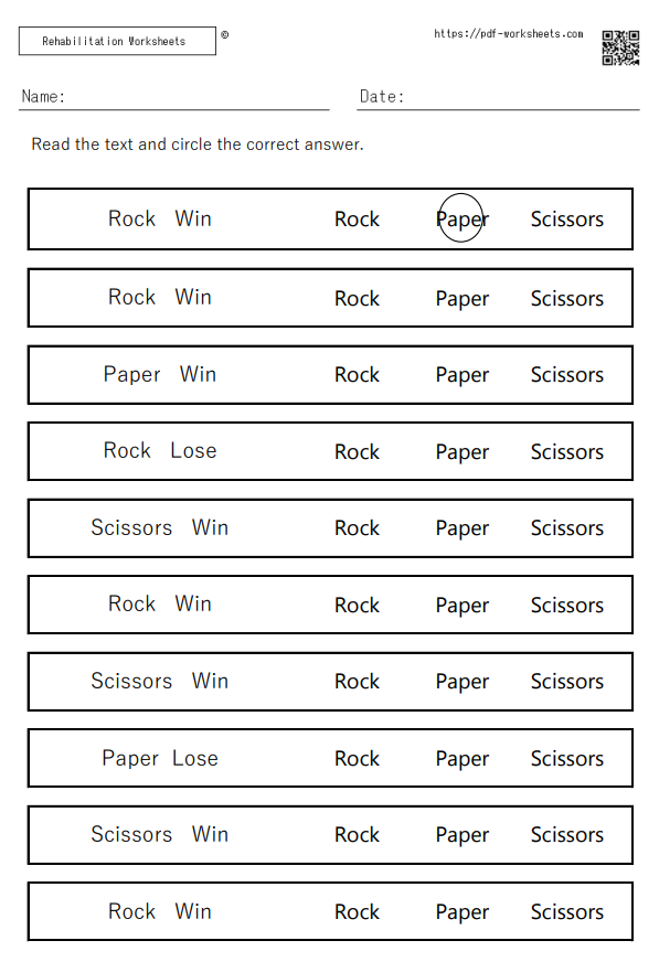 Rock, paper, scissors2 win lose