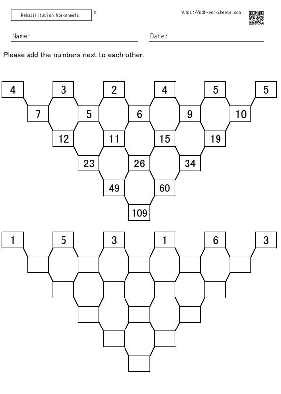 Task of adding adjacent numbers 6